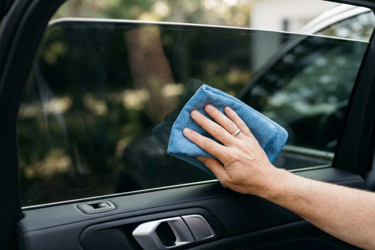 Limpieza correcta de los vidrios polarizados de un auto