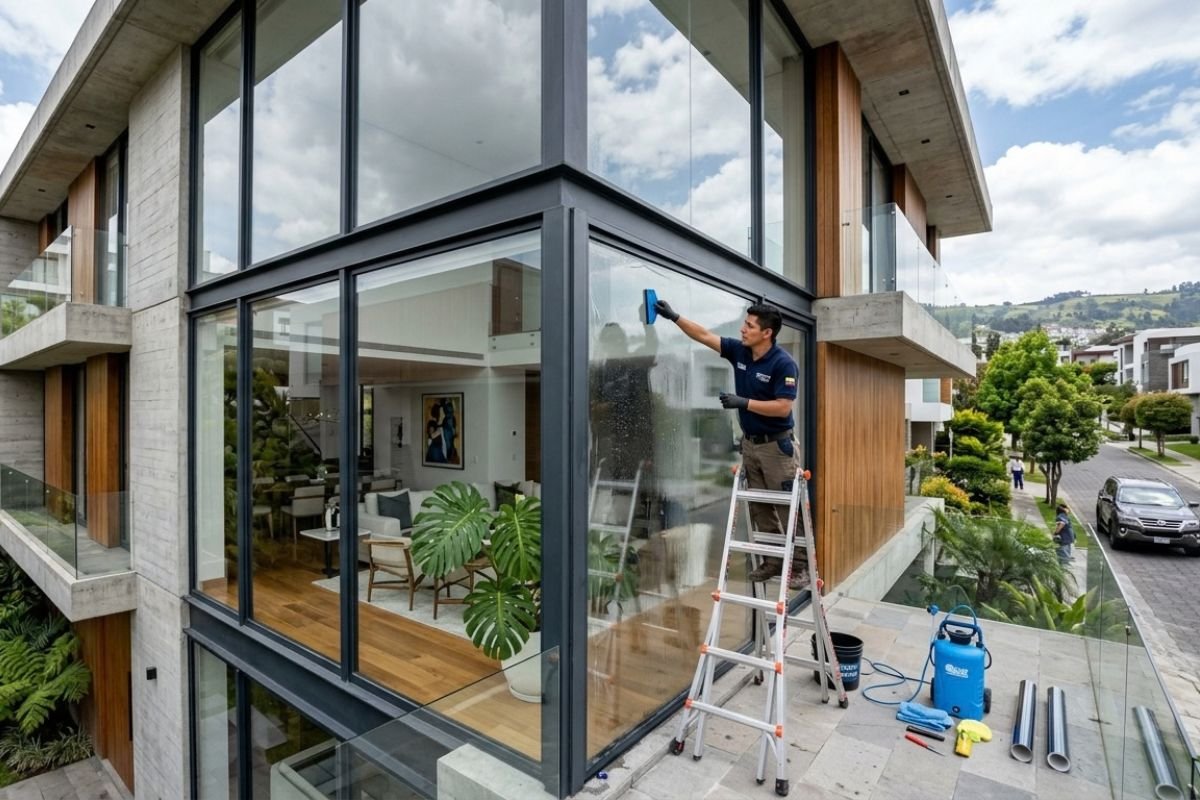 Instalación profesional de lámina de seguridad para vidrios en Ecuador